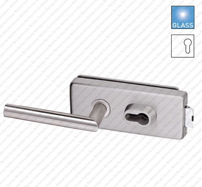 Fechadura para porta de vidro - para puxadores Rotativo / Rotativo